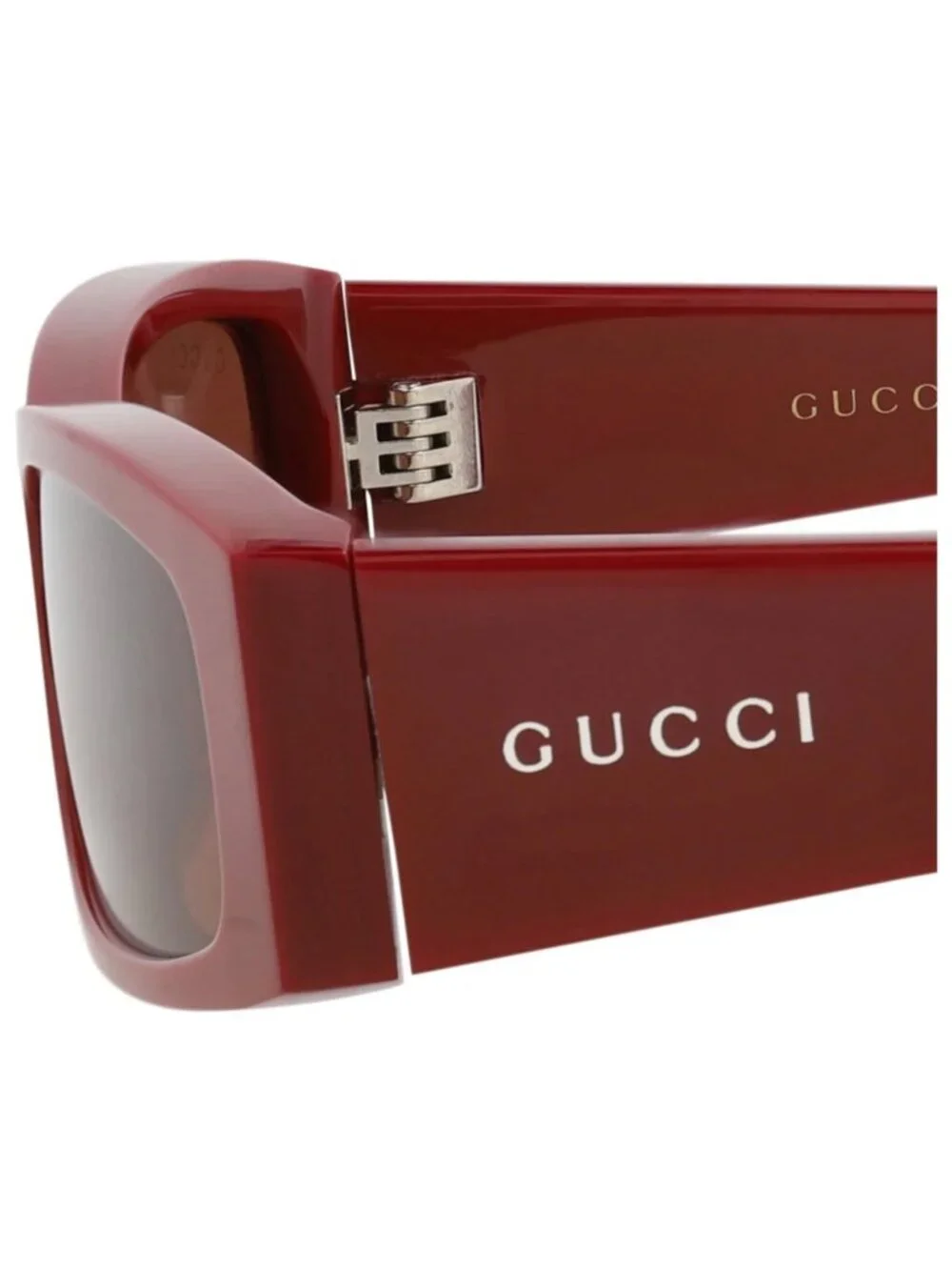 New Gucci Women's Sunglasses Square Rectangle Recycled Acetate Frame Mens Brown